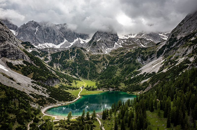 Seebensee,Ehrwald, Oostenrijk, Drone fotografie